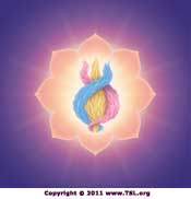 The threefold flame in the Secret Chamber of the Heart Chakra