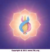 The threefold flame in the Secret Chamber of the Heart Chakra